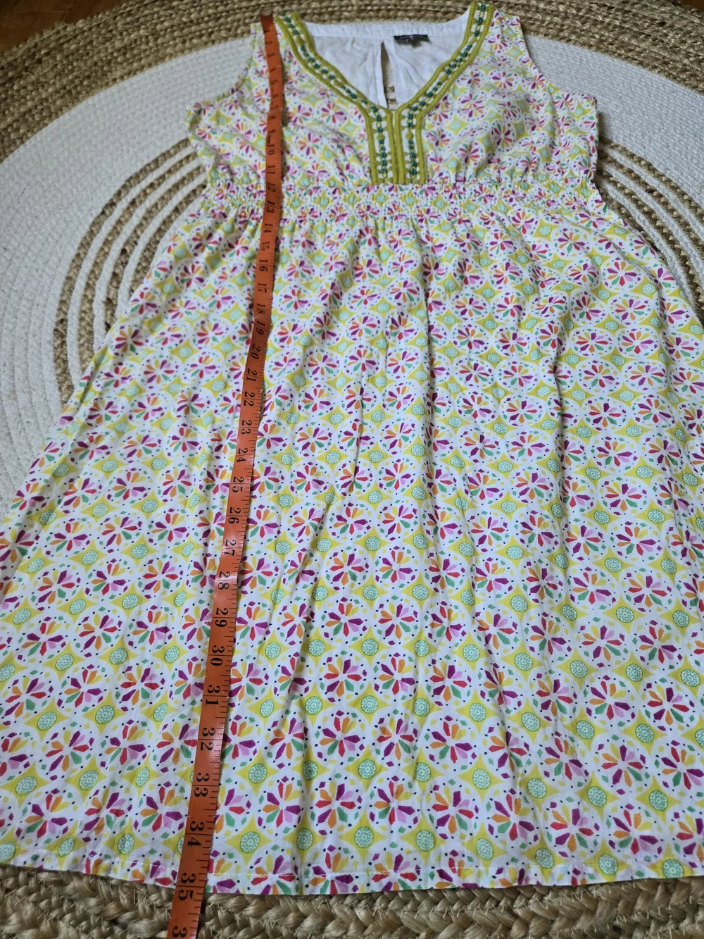 Surkana V-Neck Mini Beaded Dress Boho Festival Indie Vibes Whimsical Summer M - Picture 14 of 16